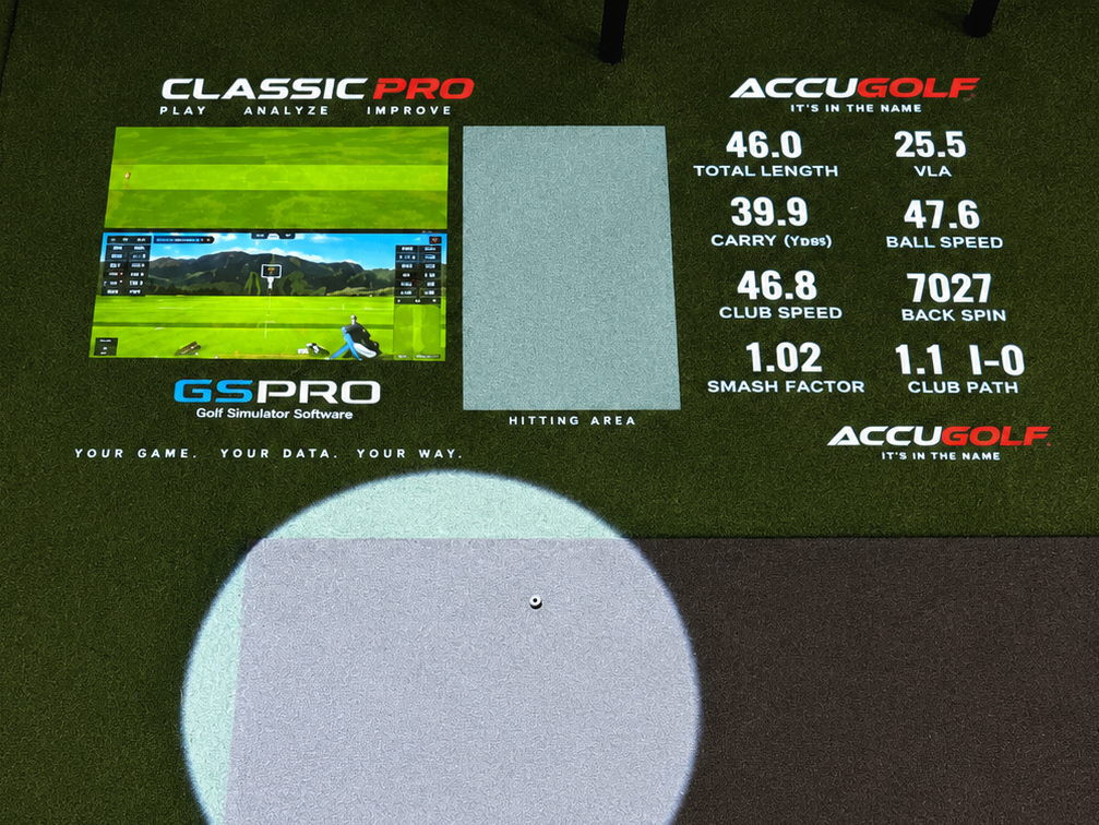 Close-up of HawkEye data floor projection